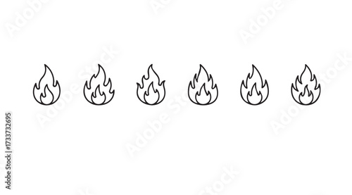 Vector art of fire icons, isolated