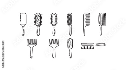 Vector art of hair brush on