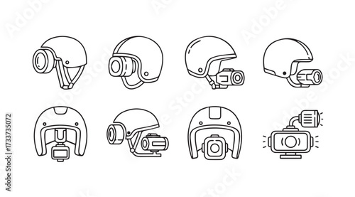 Vector art of helmet set