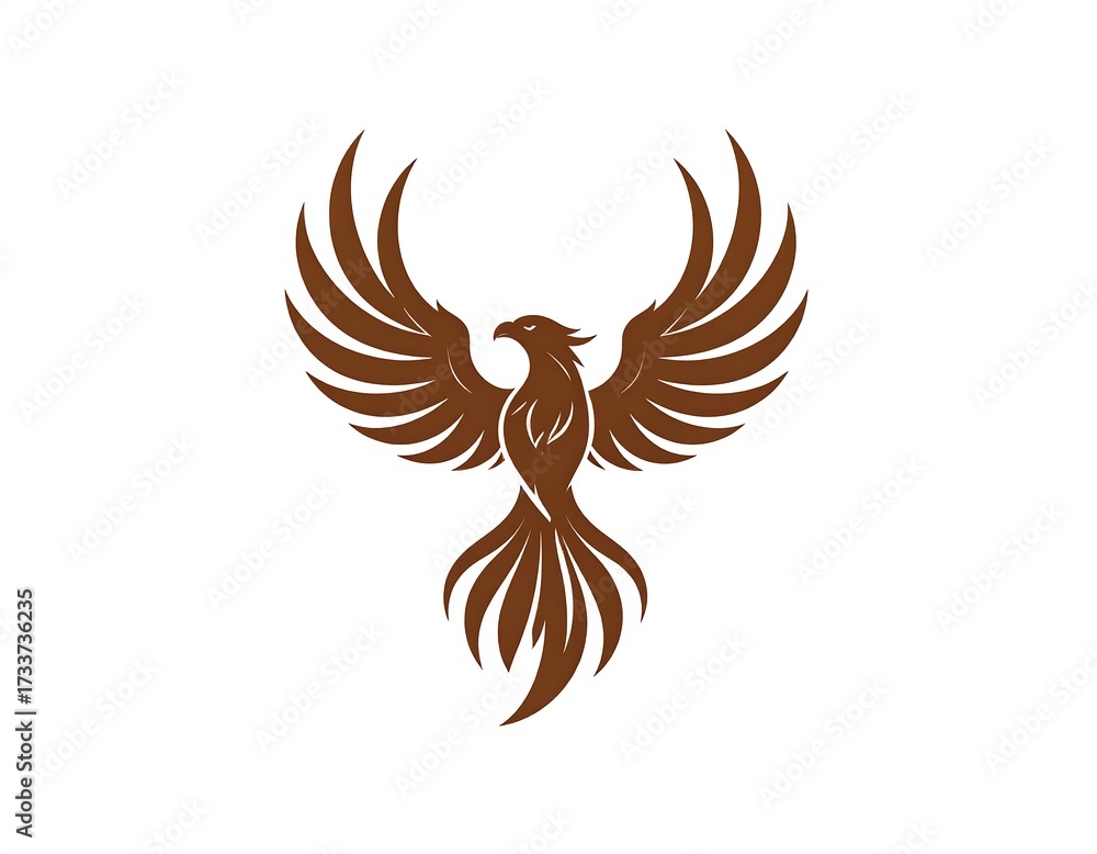 Fototapeta premium Stylized brown phoenix graphic