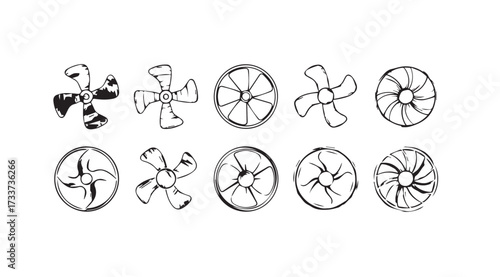 Vector art of fan collection isolated