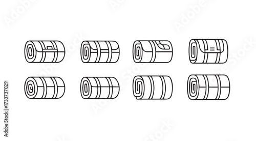 Vector art of sleeping bag set