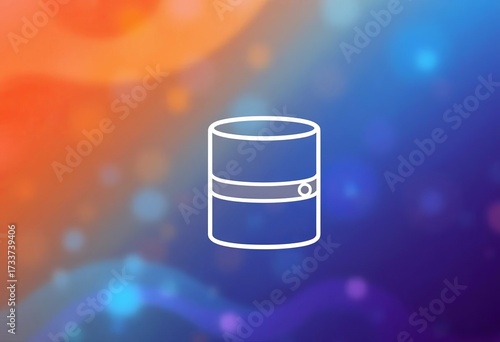 Thin line icon of a data database for mobile and web apps,  technology,  outline