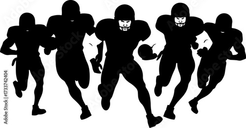 American Football Players Silhouette Bundle