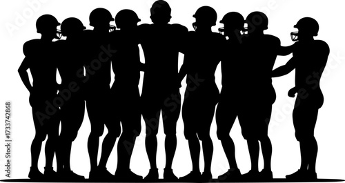 American Football Players Running in Action Silhouette  Bundle