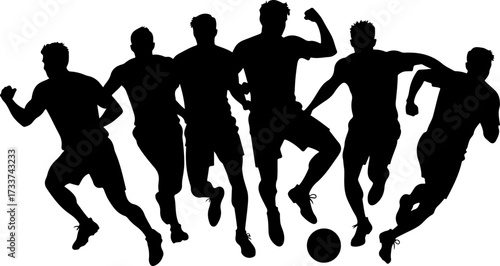 American Football Players Running in Action Silhouette  Bundle