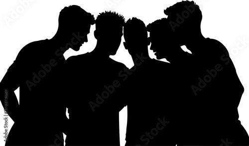 American Football Players Running in Action Silhouette  Bundle