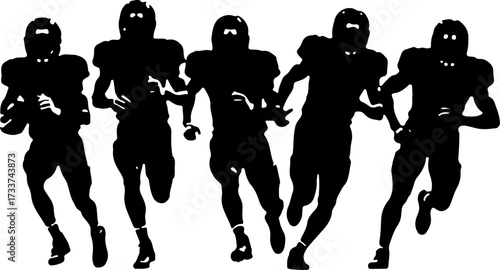 American Football Players Silhouette Bundle
