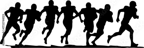 American Football Players Silhouette Bundle