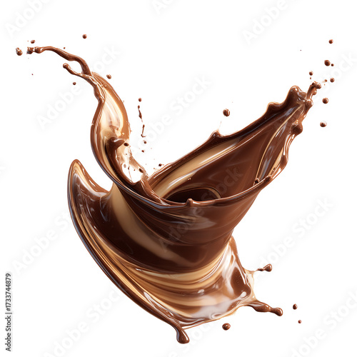 Decadent Chocolate Delight: A Dynamic Splash of Rich Flavors Against a Dark Background