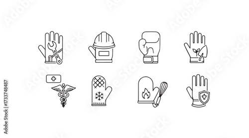 Vector art of glove icons