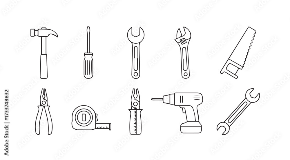 Obraz premium Vector art of tools