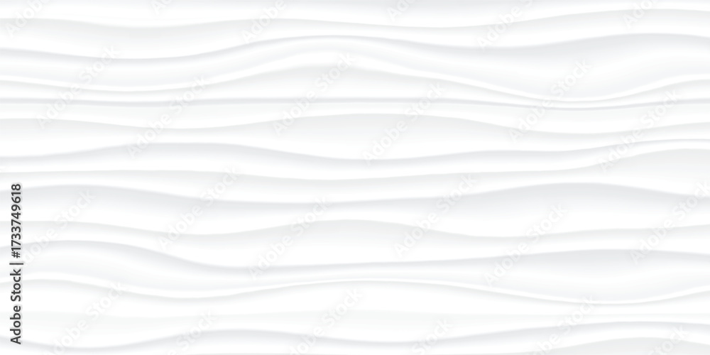Obraz premium White texture Line surface. gray abstract pattern seamless. wave wavy nature geometric modern. on white background on rectangle for interior wall 3d design. vector illustration