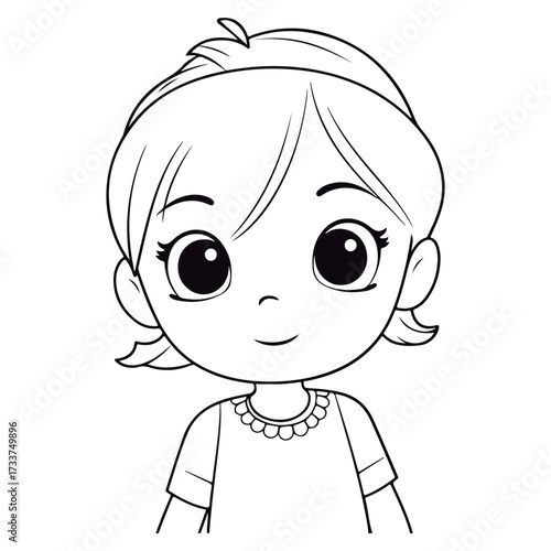 Coloring book for children baby baby girl vector illustration isolated on a white background.