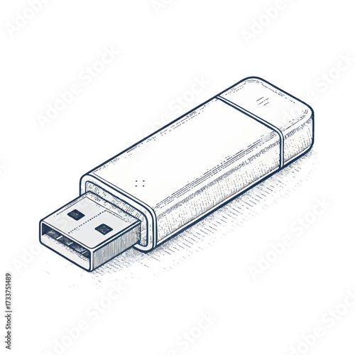 usb flash drive isolated