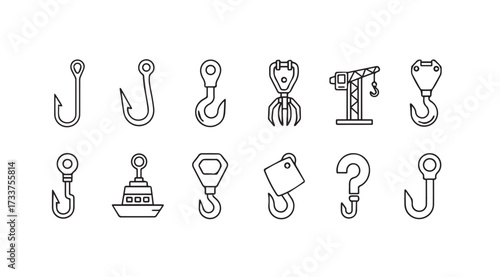 Vector art of hooks