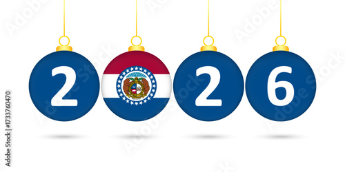 Missouri State Flag Christmas Balls 2026 Decoration.