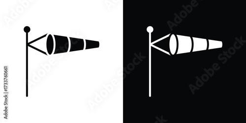 Windsock icon illustration element design. black glyph icons