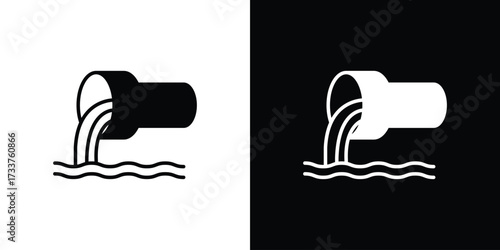 Wastewater icon illustration element design. black glyph icons