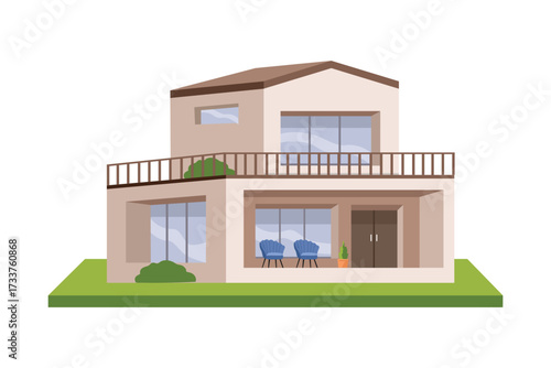 Minimalist House Design. Residential Home Design. Architecture house building. Residential neighborhood.