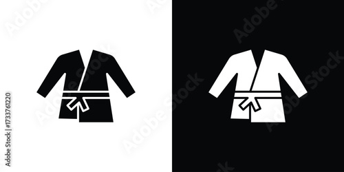 Uniform martial art icon illustration element design. black glyph icons