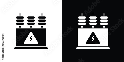 Transformer icon illustration element design. black glyph icons