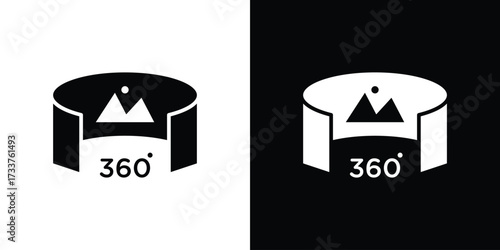 Tour virtual icon illustration element design. black glyph icons