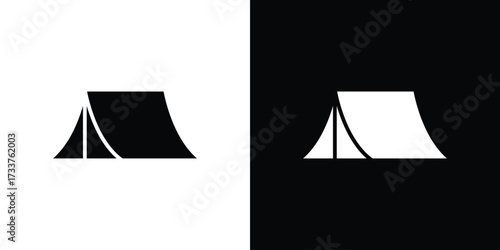 Tent icon illustration element design. black glyph icons