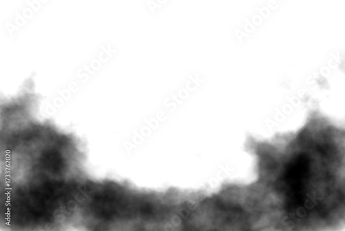 Black Smoke Effect on Transparent Background.