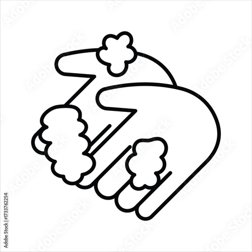 Washing Hands with Soap Preventative Hygiene Design Elements Illustration