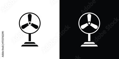 Table Fan icon illustration element design. black glyph icons