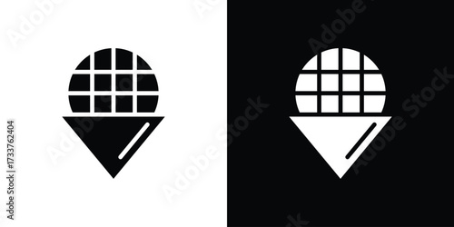 Stroopwafel icon illustration element design. black glyph icons