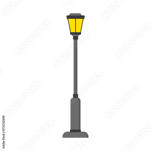 A simple flat design vector illustration of classic street lights. An isolated lamppost icon for urban, park, and city concepts
