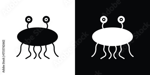 Spaghetti Monster Flying icon illustration element design. black glyph icons