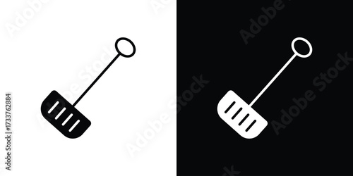 Snow shovel icon illustration element design. black glyph icons