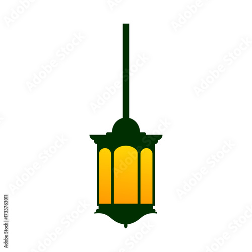 Islamic lantern light, Ramadan and Eid celebration light, illuminated lantern with warm glow