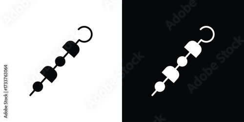 Skewer icon illustration element design. black glyph icons
