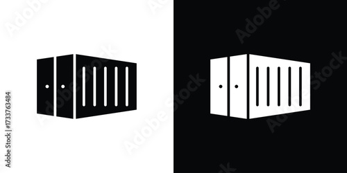 Shipping Container icon illustration element design. black glyph icons