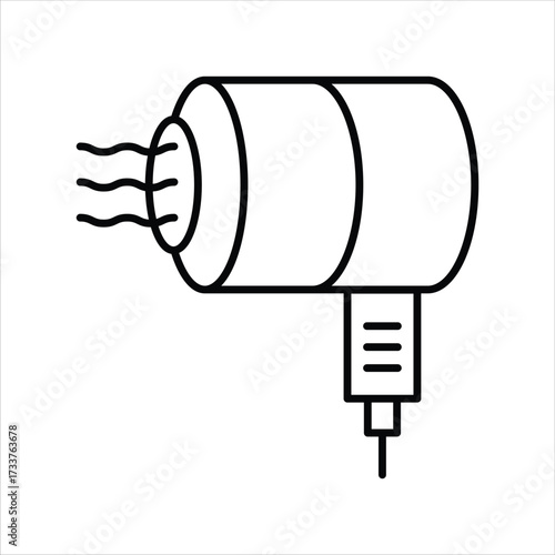 Hair Dryer Icon Blow Dryer Outline Design Elements Illustration