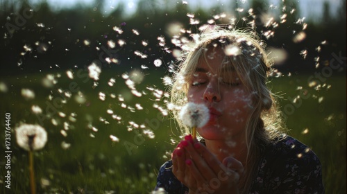 Dandelion, seed, wind,child, woman, summer, flower, nature, dandelion, beauty...