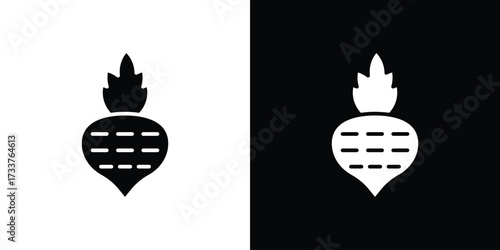 Radish icon illustration element design. black glyph icons