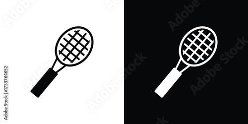 Racquet icon illustration element design. black glyph icons