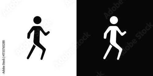 Person walking icon illustration element design. black glyph icons
