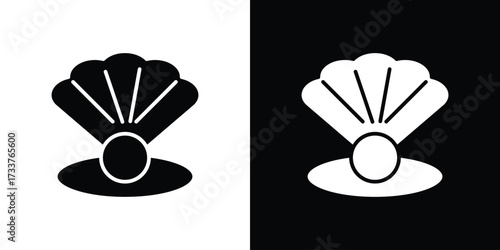 Pearl icon illustration element design. black glyph icons