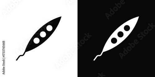 Peapod icon illustration element design. black glyph icons