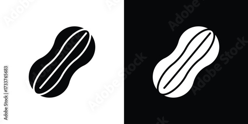 Peanut icon illustration element design. black glyph icons
