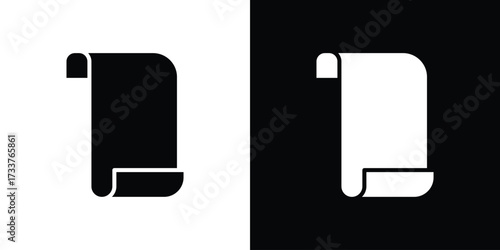 Paper Scroll icon illustration element design. black glyph icons