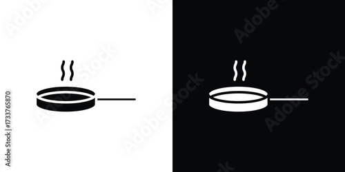 Pan frying icon illustration element design. black glyph icons