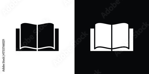 open book icon illustration element design. black glyph icons