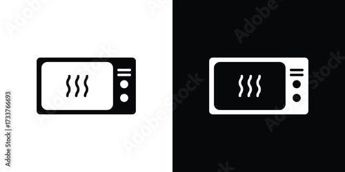 Microwave icon illustration element design. black glyph icons